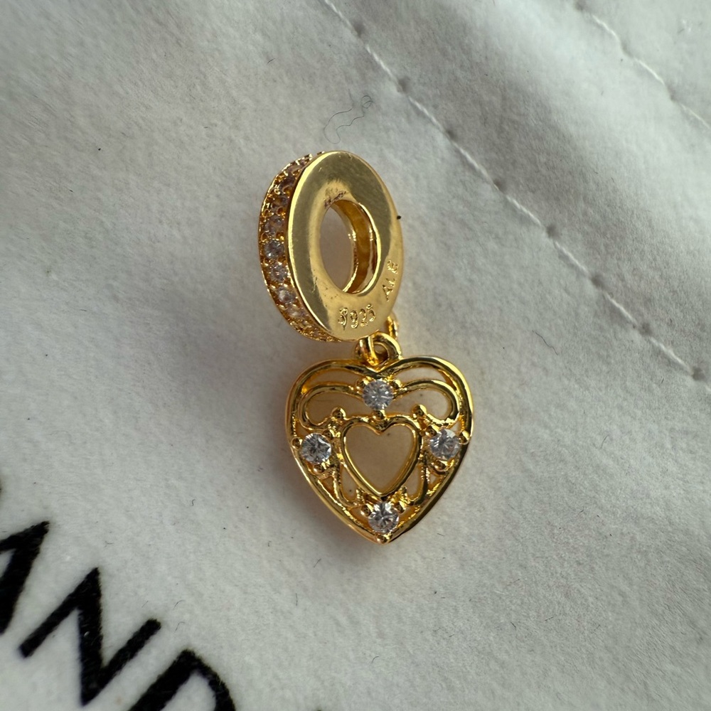Pandora Gold Heart Charm Pendant